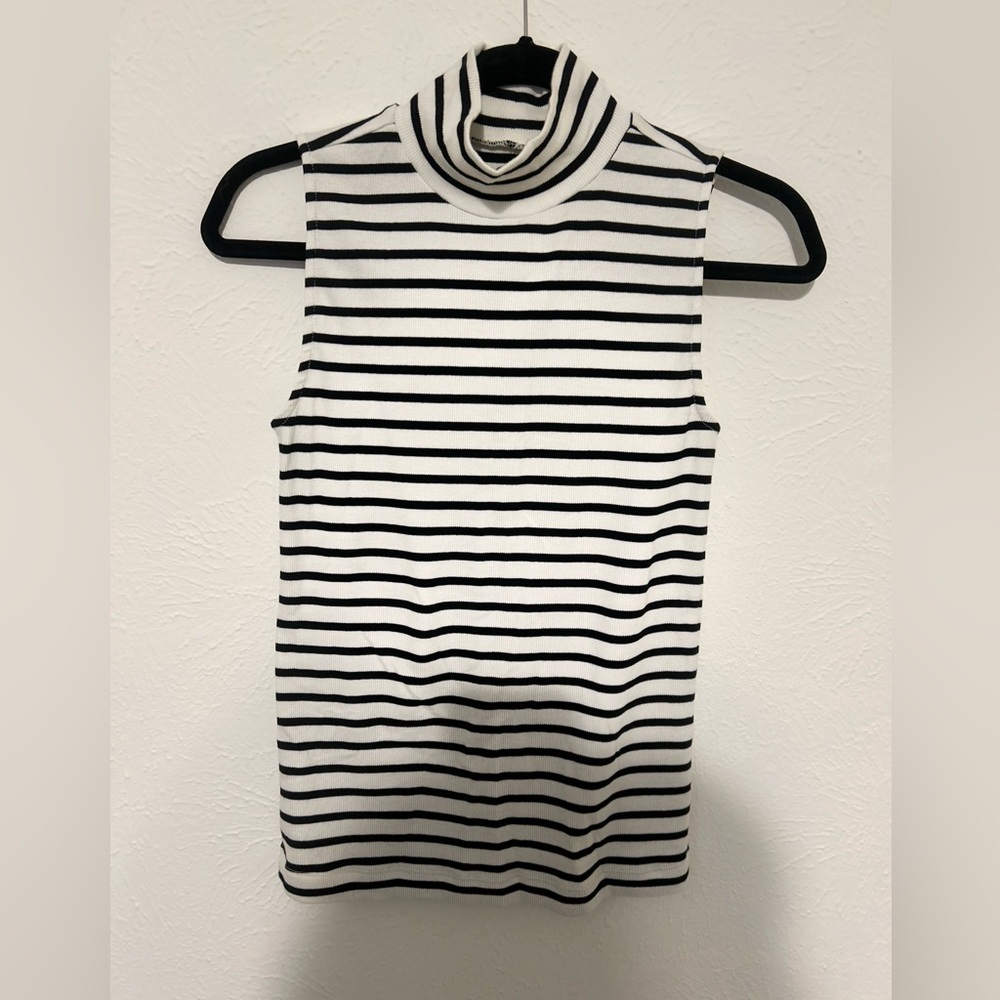 Loft stretchy sleeveless mock turtle tank